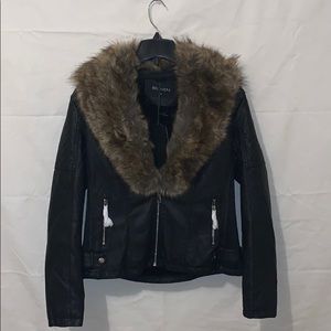 Faux Leather Short Jacket M